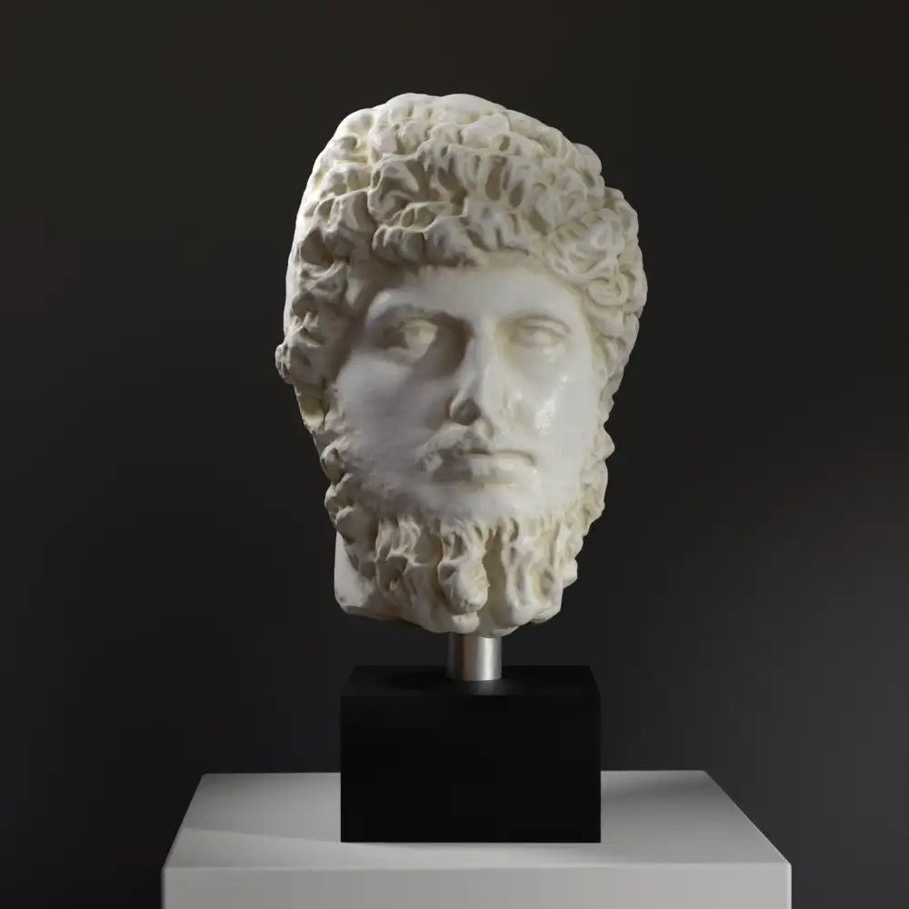 Busto de Lucio Vero en resina con acabado de pátina.
