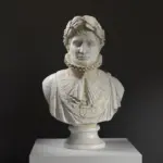Busto de Napoleón con detalles intrincados y pátina de mármol y bronce.