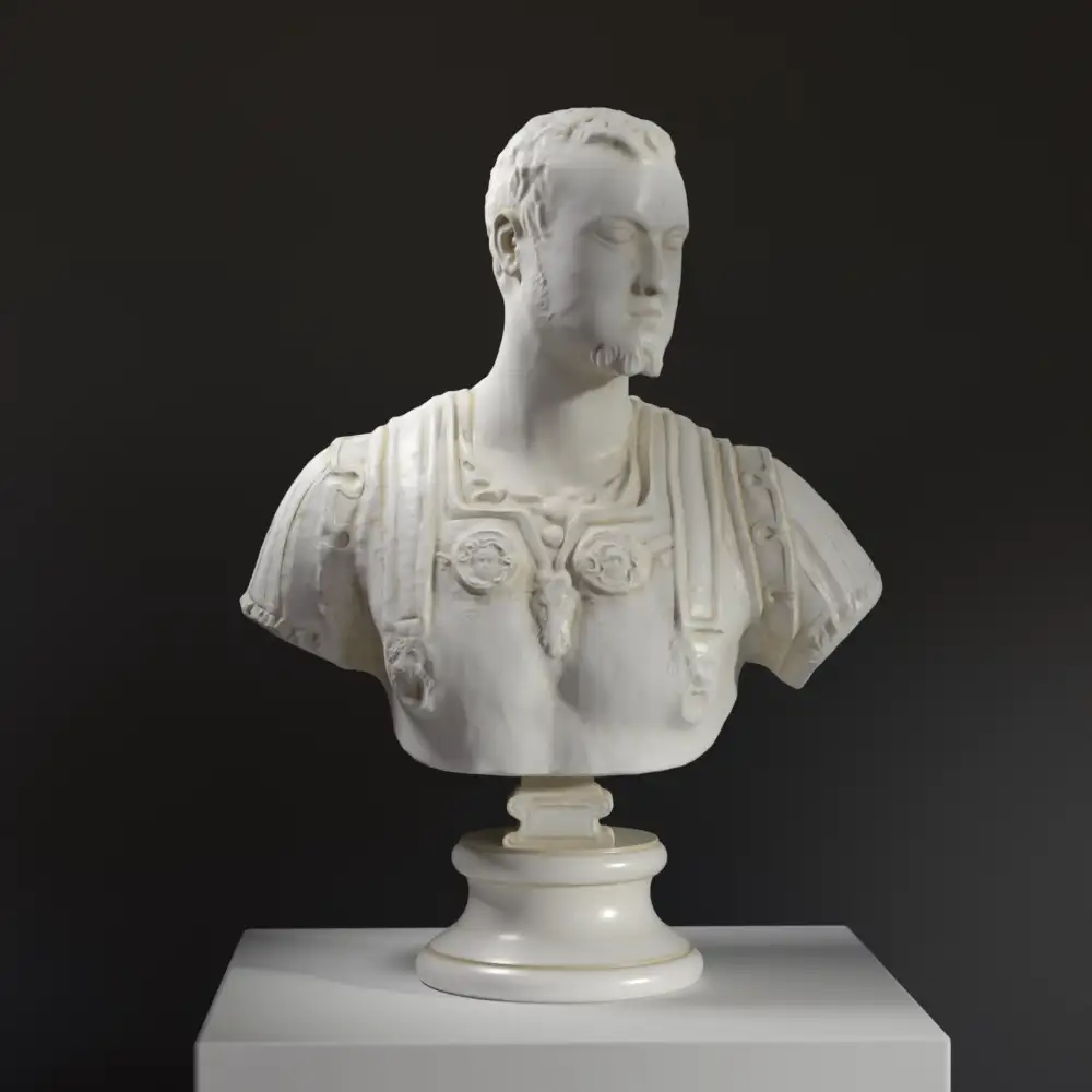 Busto de Cosimo I en resina con efecto de pátina.