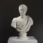 Busto del Emperador Nerón en resina con acabado de pátina.