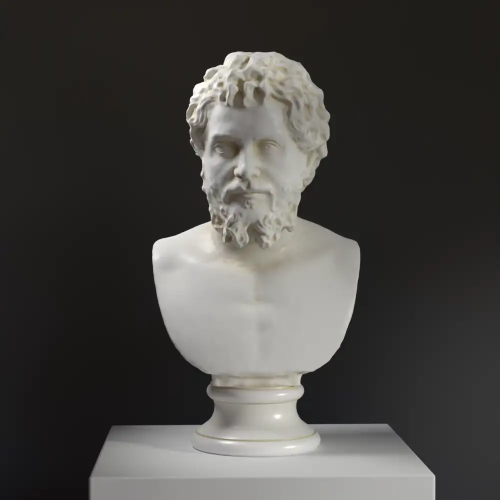 Busto del Emperador Septimio Severo en resina con acabado de pátina.