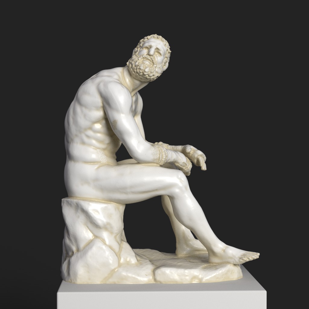 Sculpture du Boxeur au Repos en résine avec finition patinée.