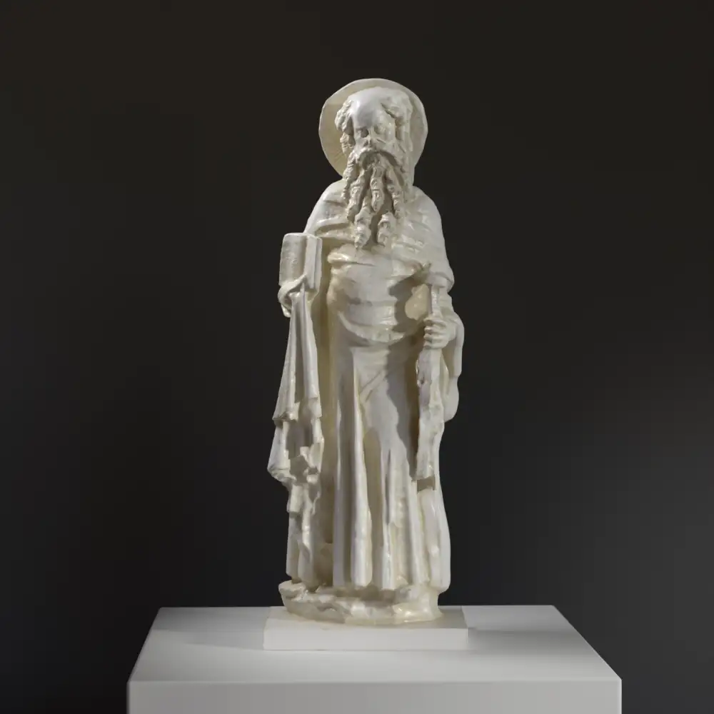 Sculpture de Saint Paul à la Chapelle Rieux, représentant le moment de rencontre avec Jésus.