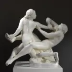 Sculpture représentant un Satyr et un Hermaphrodite en lutte
