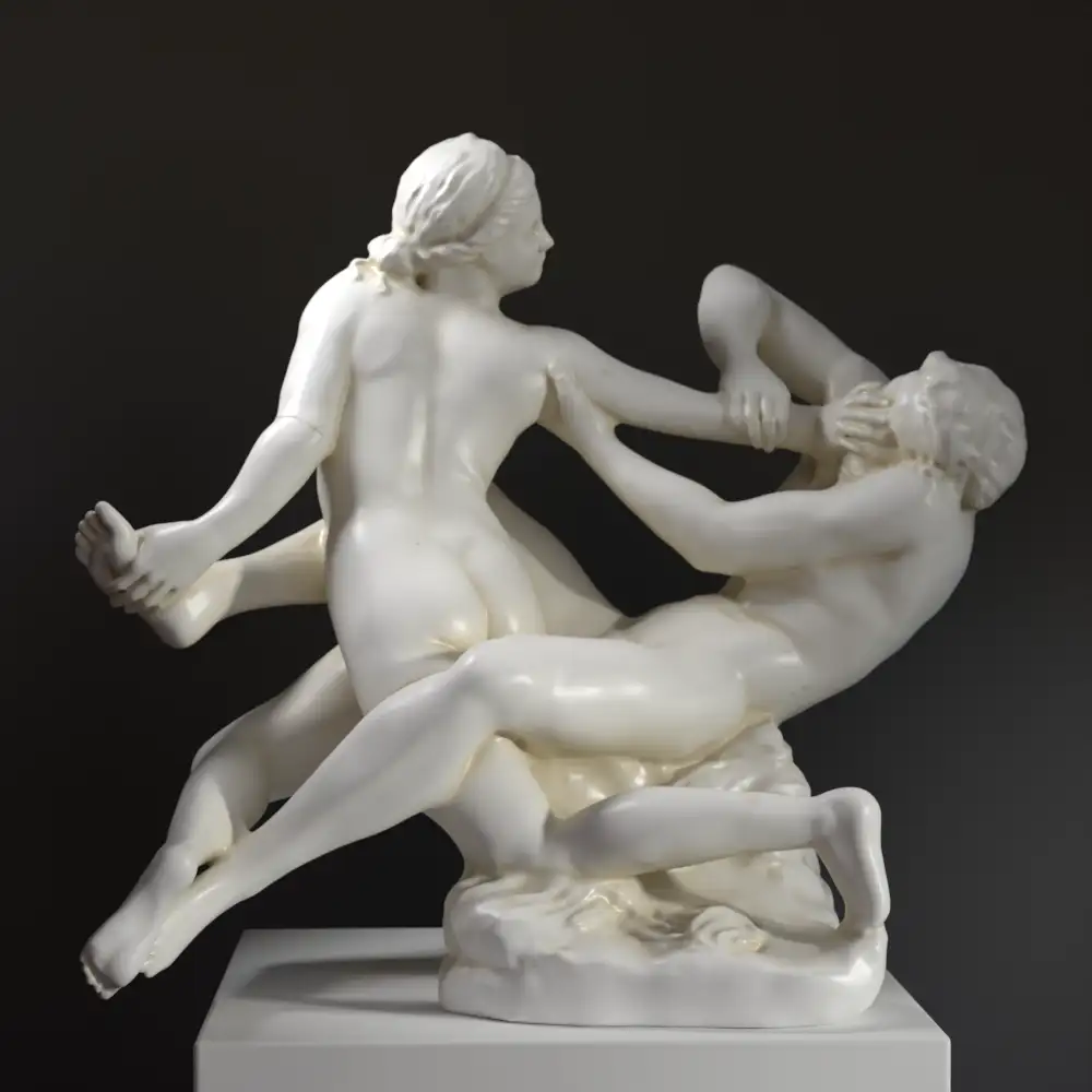 Sculpture représentant un Satyr et un Hermaphrodite en lutte