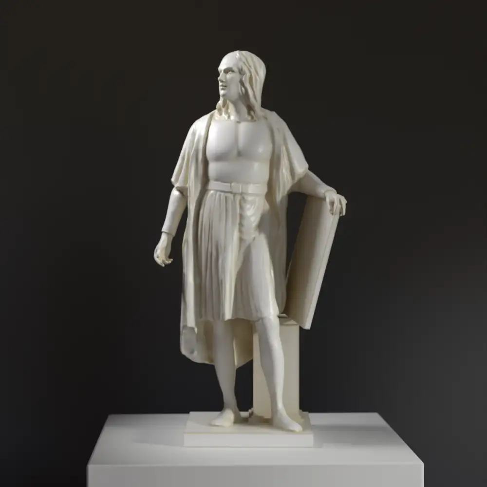 Sculpture de Raphaël aux Jardins de la Borghèse à Rome, réalisée en résine de haute qualité.