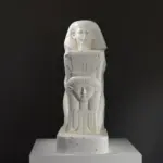 Sculpture représentant Senenmut agenouillé avec un sistrum.