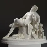 Sculpture représentant un faune endormi, œuvre de Harriet Hosmer