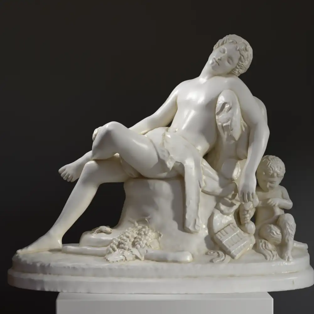 Sculpture représentant un faune endormi, œuvre de Harriet Hosmer