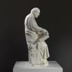 Sculpture de Saint Grégoire en résine, imitant le marbre et le bronze.