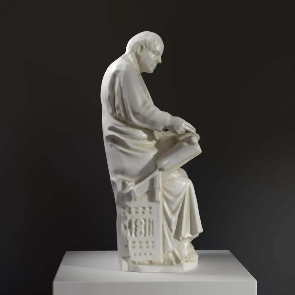 Sculpture de Saint Grégoire en résine, imitant le marbre et le bronze.
