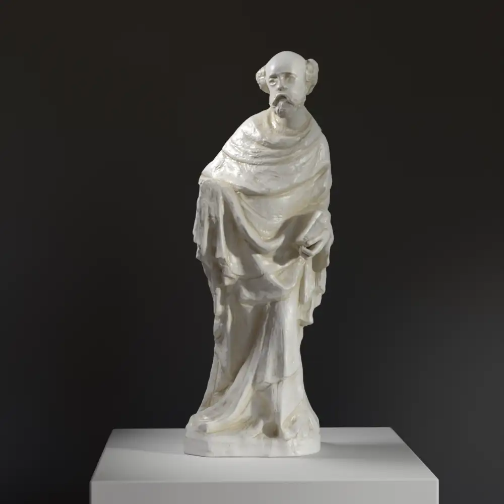 Sculpture de Saint Pierre de Slivice en résine avec effet de patine.