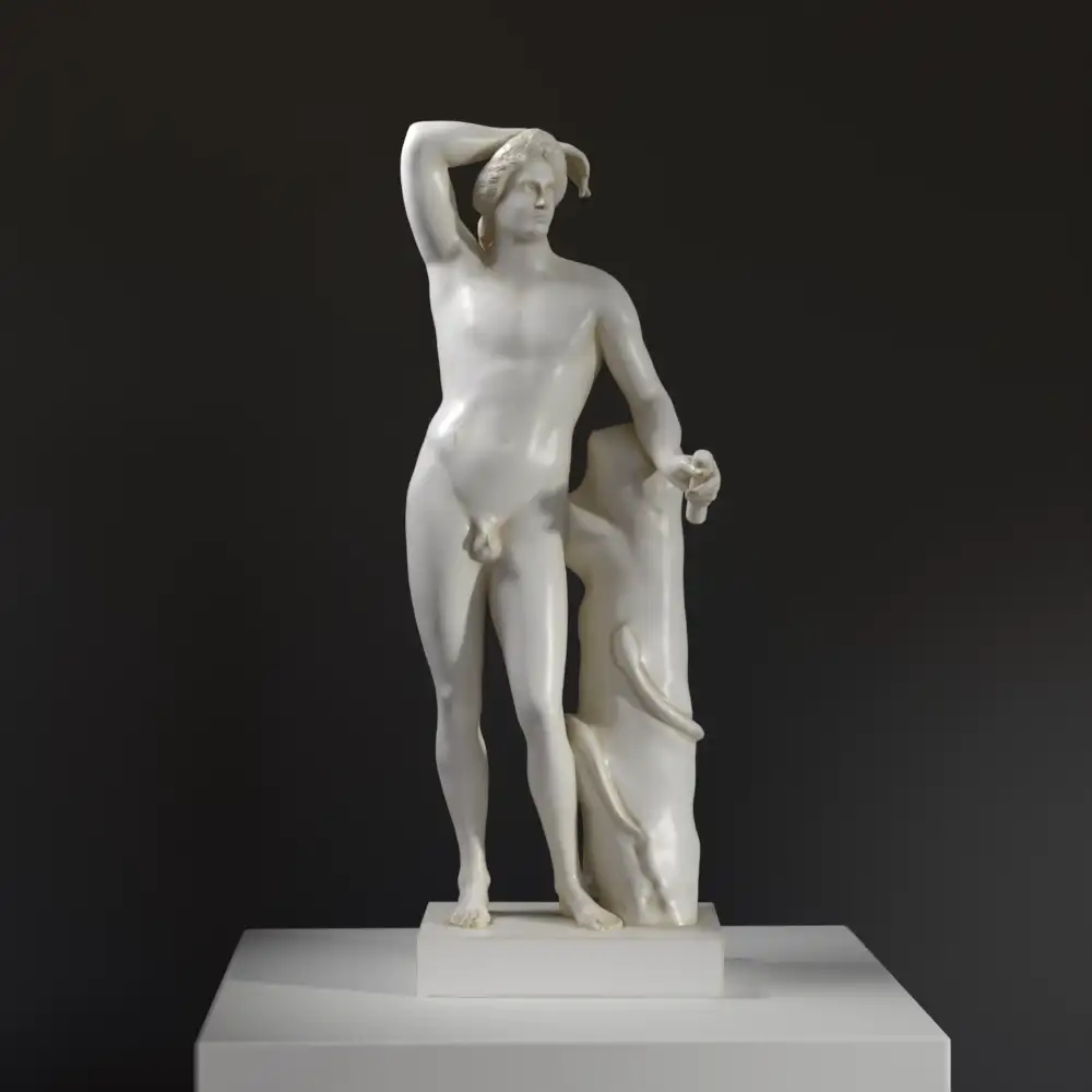 Réplique de la sculpture de l'Apollon Lyceus au Louvre Paris.