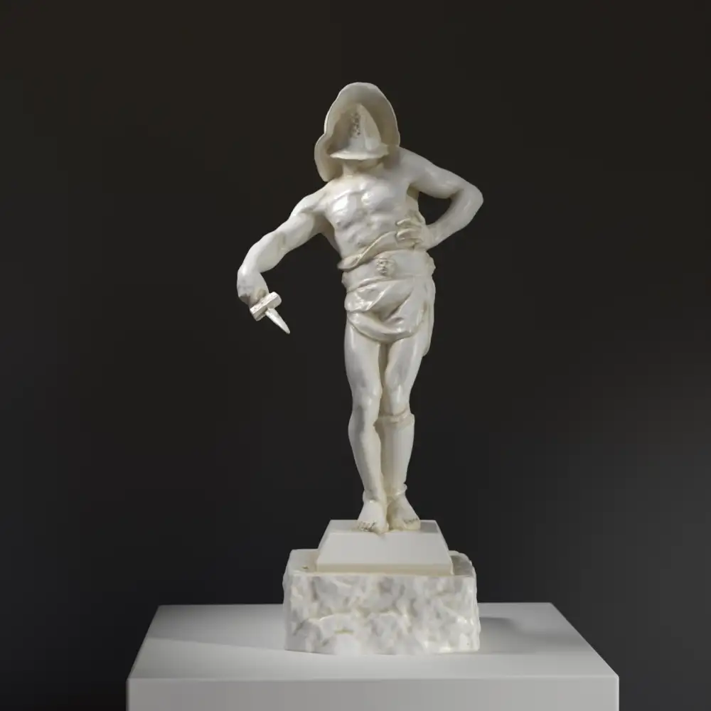 Sculpture du Gladiateur Mourant à Gand, Belgique, en résine avec effet patiné.