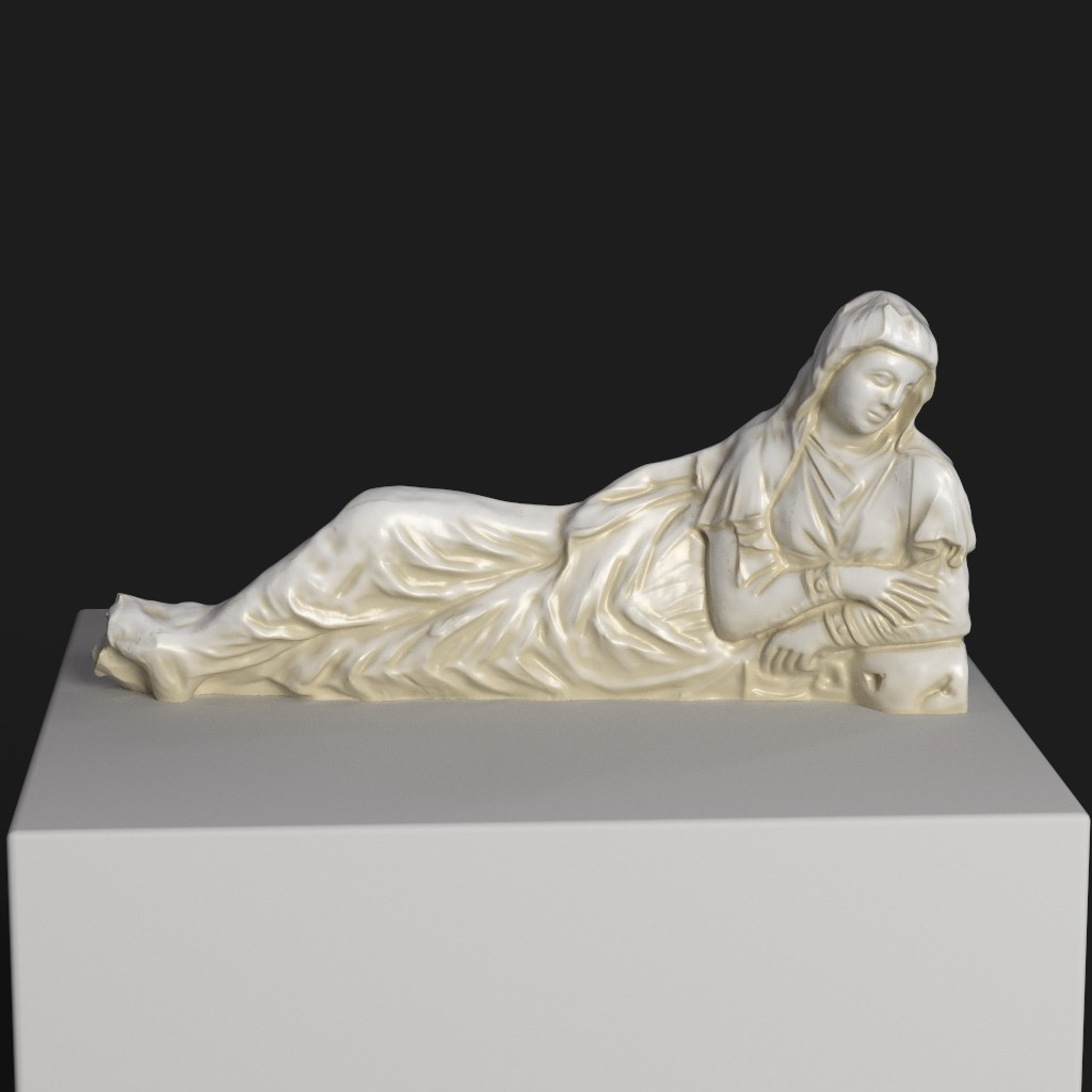 Sculpture de la Madone de la Nativité représentant Marie, mère de Jésus.