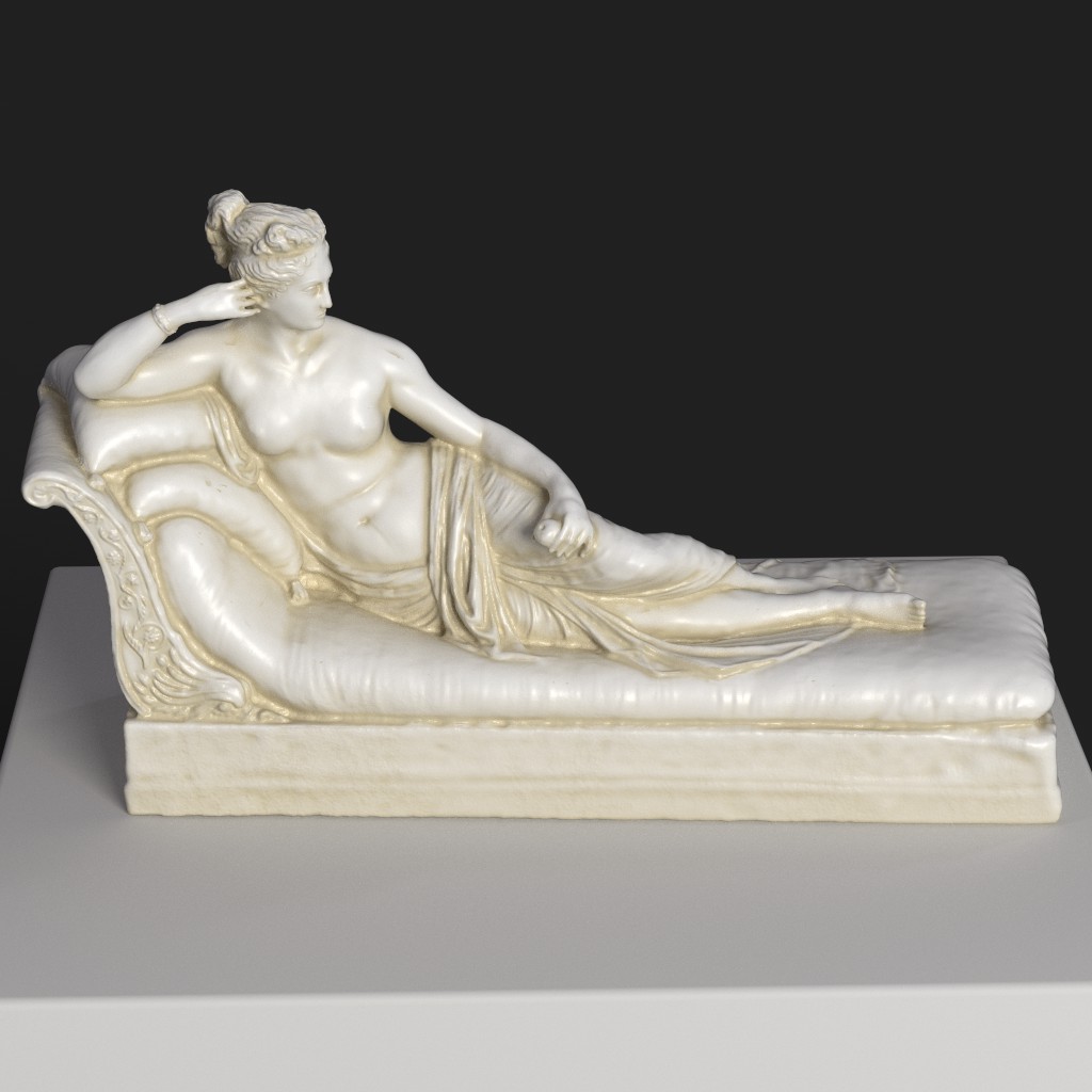 Sculpture de Pauline Bonaparte en Vénus Victrix, représentant la beauté classique.