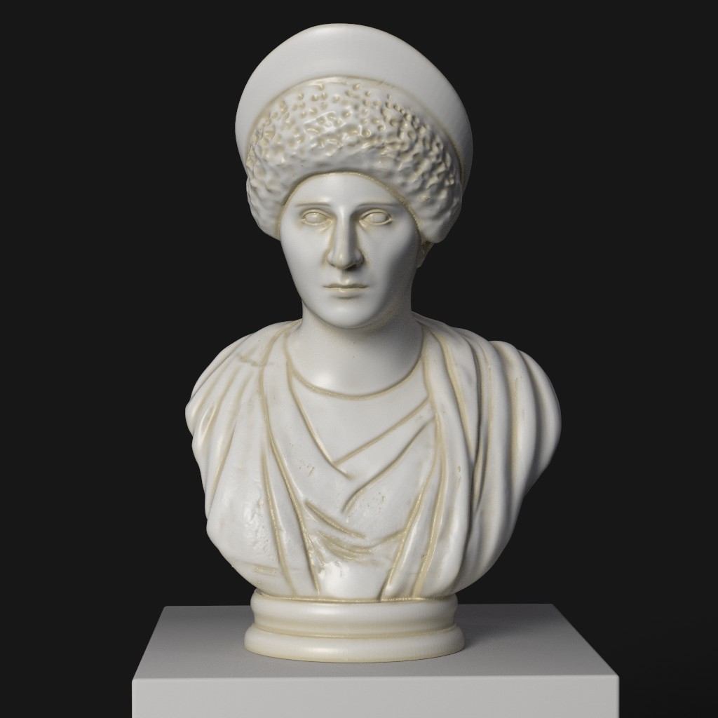 Buste d'une Dame Romaine en résine avec effet de patine.
