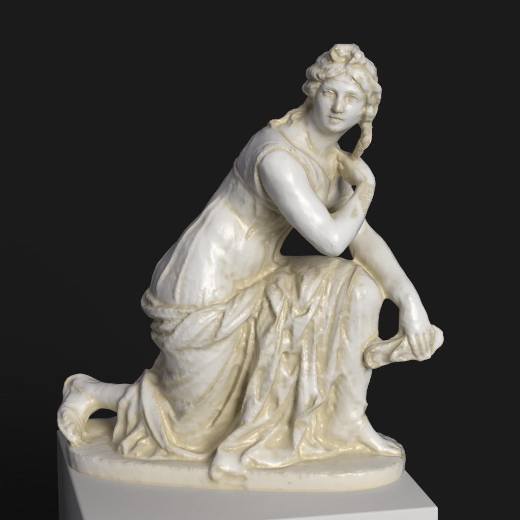 Sculpture de la Fille mettant des Sandales au Musée Bode de Berlin