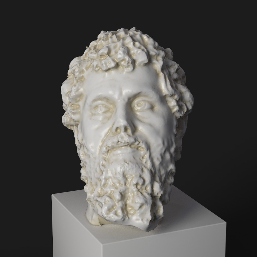 Buste de Septime Sévère en résine avec effet marbré et bronze.