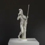 Sculpture d'Athena en résine avec finition marbrée et bronze.