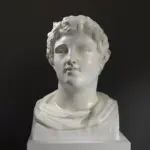 Buste de Poliorkète en résine avec effet de patine.