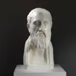 Buste de Zénon d'Élée en marbre avec patine.
