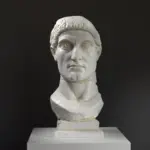 Buste de la Tête de la Statue Colossale de Constantin en résine avec finition patinée.