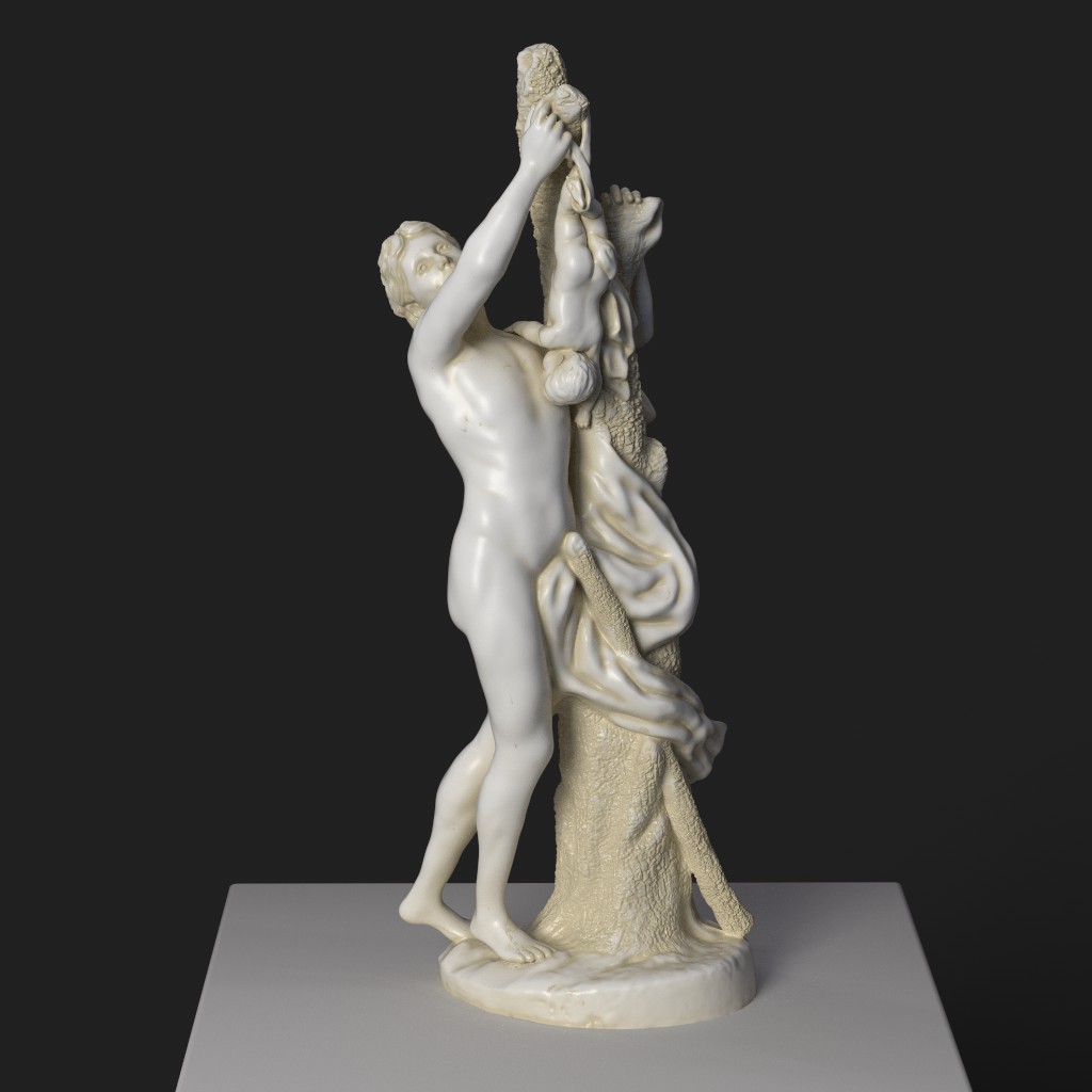 Réplique de la sculpture d'Oedipe et Phorbas au Louvre de Paris.
