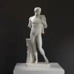 Réplique en résine de la sculpture de Diomède, représentant le héros grec.