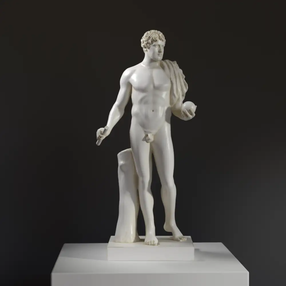 Sculpture de Diomède volant le Palladion, mettant en avant le héros grec.
