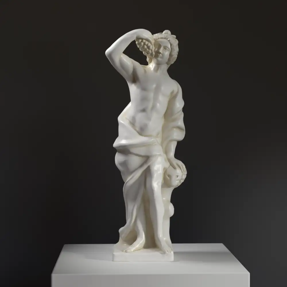 Sculpture de Dionysos en résine avec patine imitant le marbre.