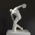 Sculpture du Discobole au British Museum de Londres, représentant un lanceur de disque.