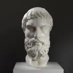 Buste d'Épikouros, représentant la sagesse de l'épicurisme.