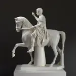 Sculpture de la Statue Équestre de Marcus Nonius Balbus, représentant un homme politique romain sur son cheval.