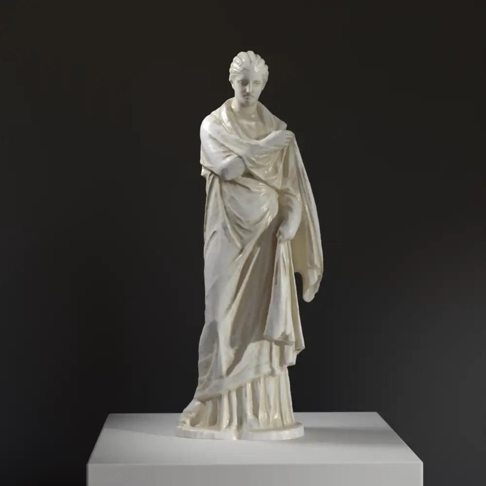 Sculpture de la Statue Funéraire Féminine en résine avec finition patinée.