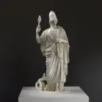 Sculpture de Giustiniani Minerve en résine avec finition marbrée.