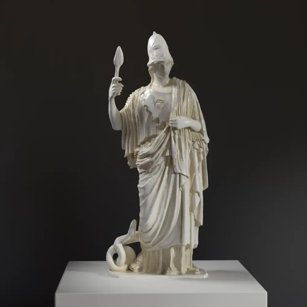 Sculpture de Giustiniani Minerve en résine avec finition marbrée.