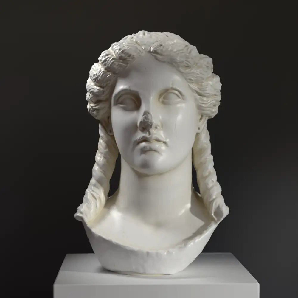Réplique du Buste d'Artemis ou d'Apollon en résine.