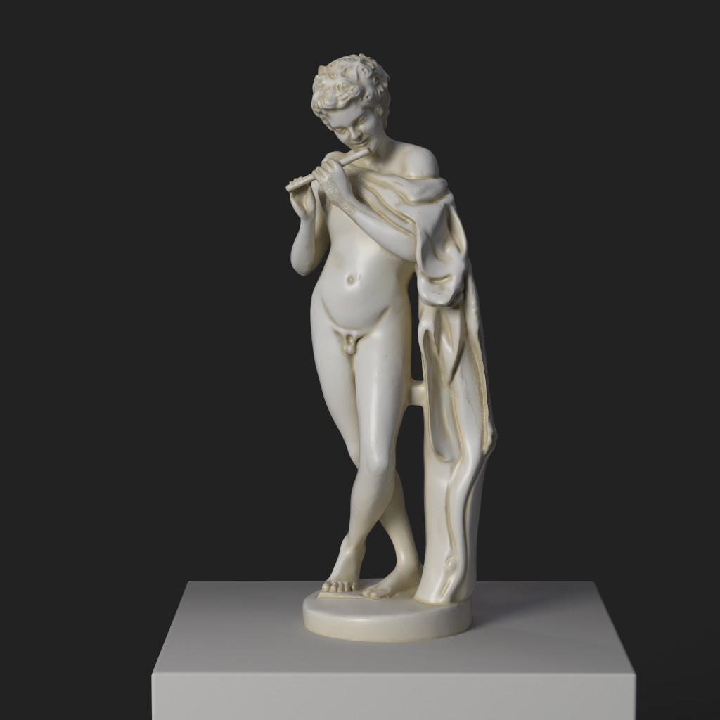 Sculpture du Satyre jouant de la flûte, réplique en résine.