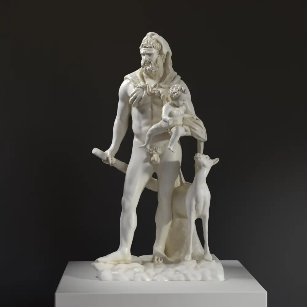 Réplique de la sculpture d'Hercule et Téléphus au Louvre Paris.
