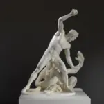 Réplique de la sculpture d'Hercule combattant Achéloos métamorphosé en serpent.