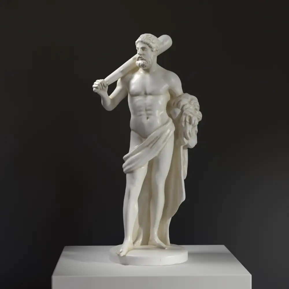 Sculpture d'Hercule à Bruxelles, représentant le héros mythologique.