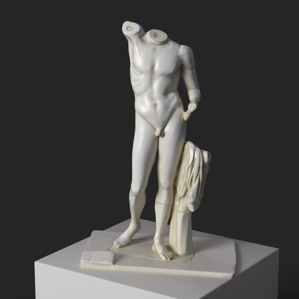 Sculpture du Satyre Verseur, représentant un satyre levant une cruche.