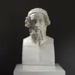 Buste d'Homère en résine, représentant le célèbre écrivain de la Grèce antique.