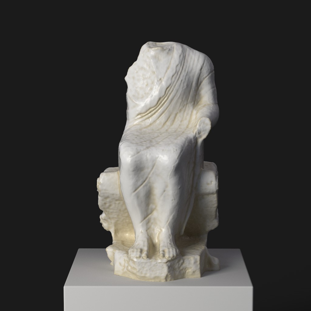 Statue de Dionysos assis en résine avec des détails raffinés.