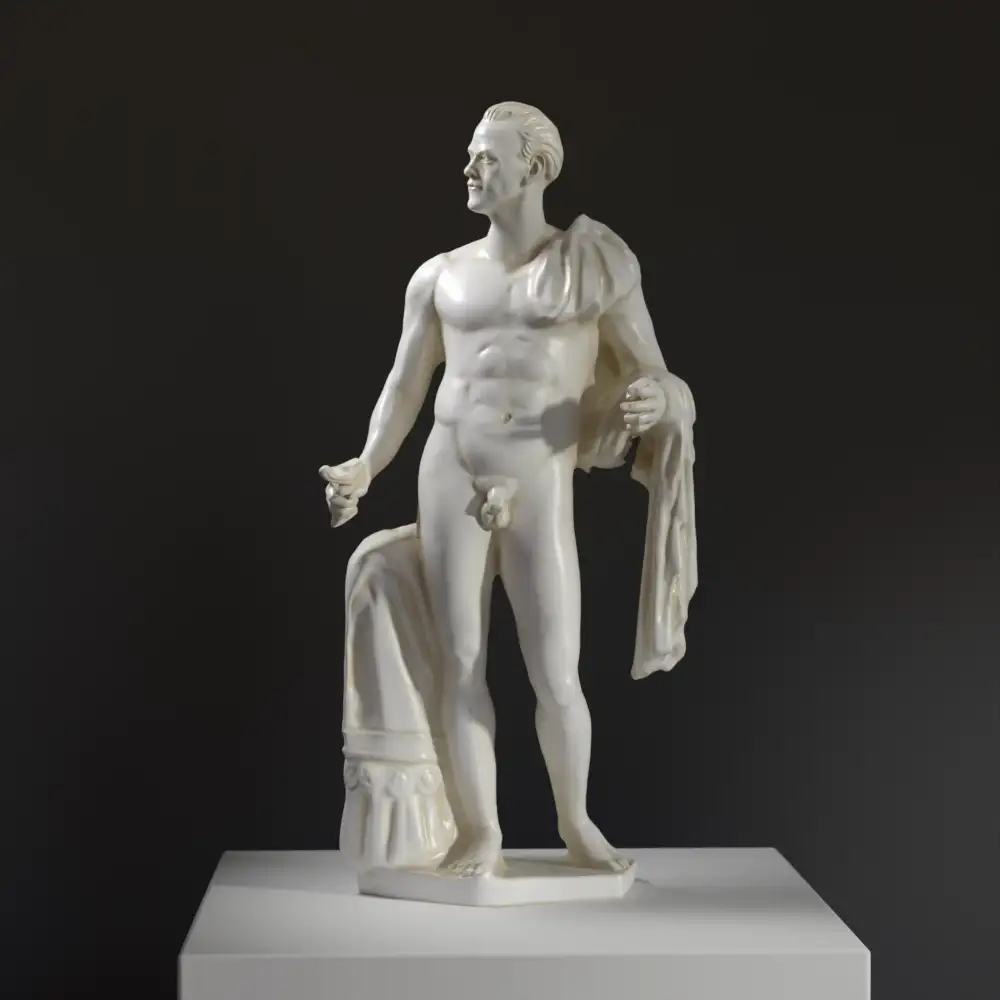 Sculpture de Jules César Borghèse au Louvre Paris, réalisée en résine avec une patine en marbre et en bronze.