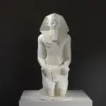 Sculpture représentant la Grande Statue à Genoux de Hatshepsut, reine de l'Égypte ancienne.
