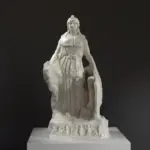 Sculpture de l'Athena Lenormant en résine avec finition marbrée et en bronze.