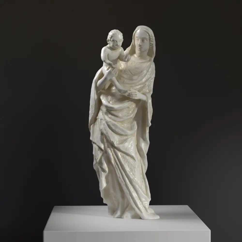 Sculpture de la Madone de Zebrak, réplique classique en résine.