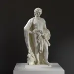 Sculpture de Marte en résine avec patine imitant le marbre.
